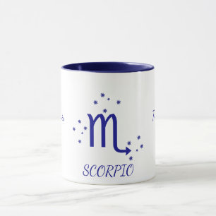 Einfache blaue Typografie Skorpion Sternzeichen Ka Tasse