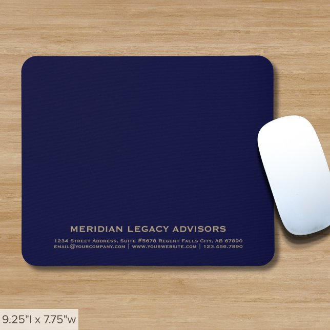 Einfache blaue und goldtypografische Mousepad (Von Creator hochgeladen)