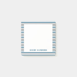 Einfache blaue und graue Streifen Post-it Klebezettel