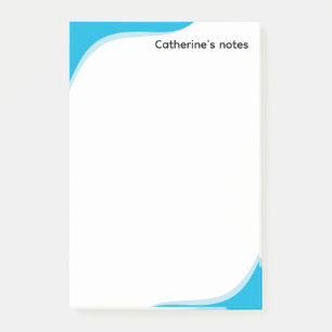 Einfache blaue und schwarze anpassbare Wellen Post-it Klebezettel