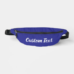 Einfache Blaue und Weiße Schrift Textvorlage Bauchtasche