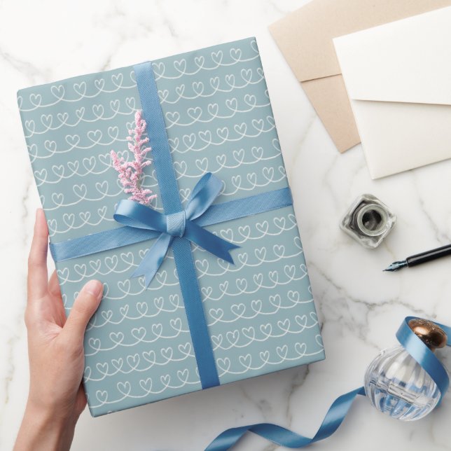 Einfache blaue Valentine Geschenkpapier (Schenken)