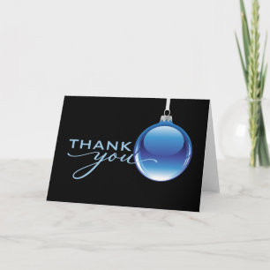 Einfache blaue Weihnachtsschmuck, Blank Dankeskarte