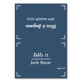 Einfache Blauer handgeschriebener Script-Hochzeits Tischnummer