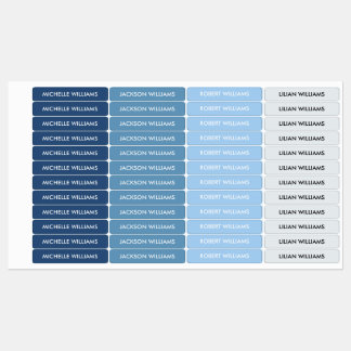 Einfache blaugraue Palette Kids Name Etiketten