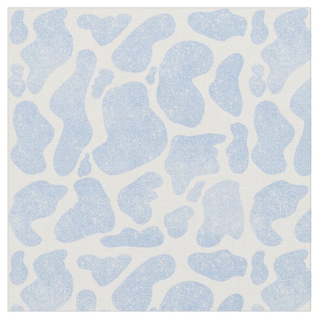 Einfache blauweiße große Kuh-Spots Tiermuster Stoff (Nahaufnahme)