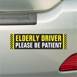 Einfache Blickfang Gelbe Ältere Fahrer Vorsicht Auto Magnet