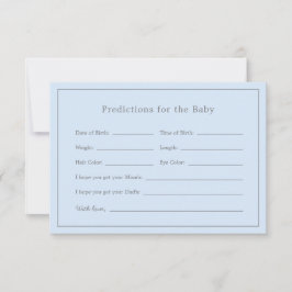 Einfache Blue Baby Shower Boy Baby Predictions Car