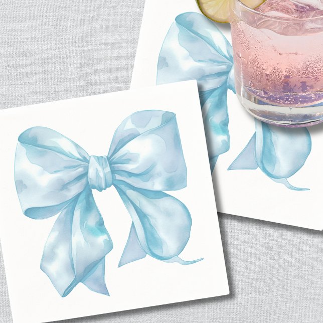 Einfache Blue Bow Baby Dusche Serviette (Simple Blue Bow Baby Shower Napkins)