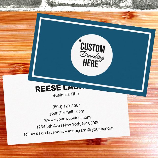 Einfache Blue Business Card Visitenkarte (logo blue professional business card)