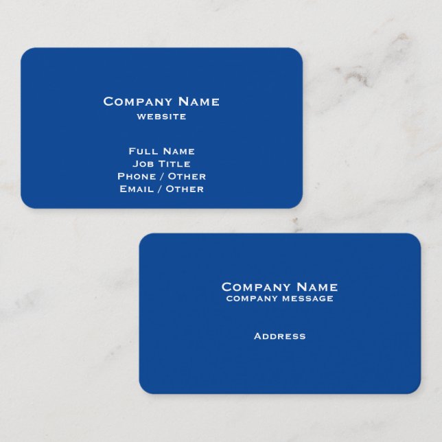Einfache Blue Business Card Visitenkarte (Vorne/Hinten)