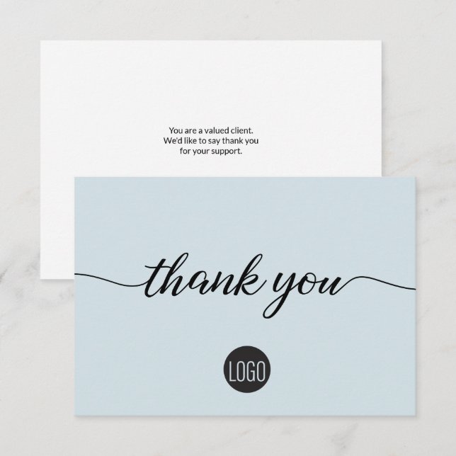 Einfache Blue Business Kundenbewertung Dankeskarte (Vorne/Hinten)