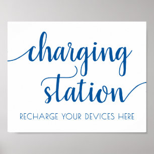 Einfache Blue Charging-Station Cerulean Event Si Poster