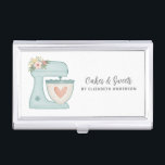 Einfache Blue Floral Mixer Kuchen Bäckerei Visitenkarten Dose<br><div class="desc">Ein niedlicher,  blauer Kuchenmischer mit Blume schmückt dieses Geschirrtücher. Personalisieren Sie es mit Ihrem Namen und Geschäftsinformationen. Ein idealer Ort,  um Ihre Visitenkarten zu speichern. Entworfen für Sie von BlackBerry Boulevard.</div>