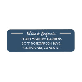 Einfache Blue Handwriting Script-Hochzeitadresse