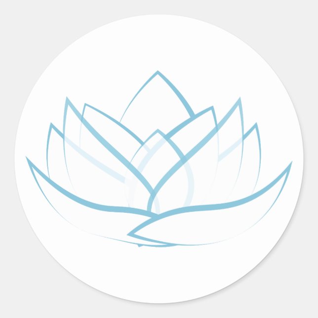 Einfache Blue Lotus Blume Aufkleber (Vorderseite)