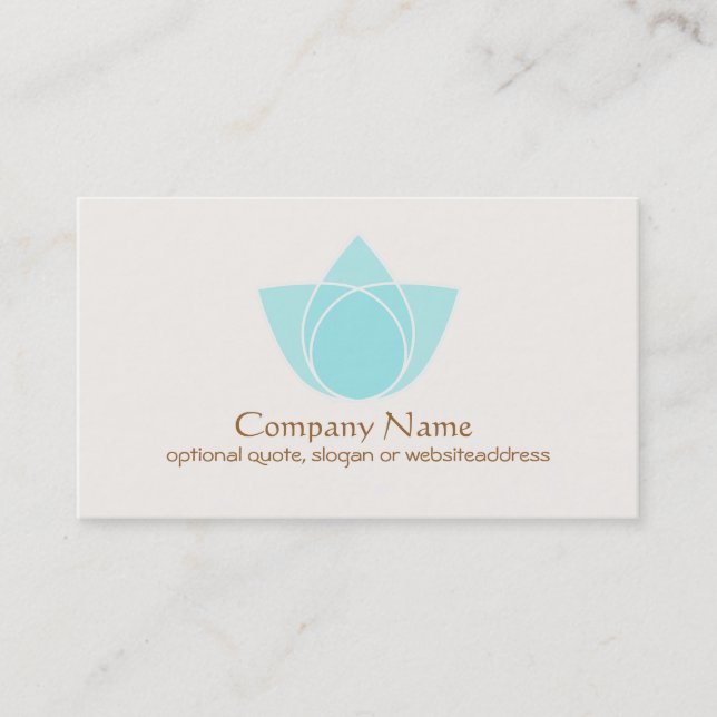 Einfache Blue Lotus Blume Business Card Visitenkarte (Vorderseite)