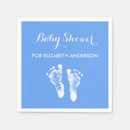 Einfache Blue Newborn Footprints Boy Baby Dusche Serviette