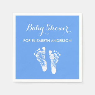 Einfache Blue Newborn Footprints Boy Baby Dusche Serviette