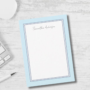 Einfache Blue Personalisiert Flat Note Card Mitteilungskarte