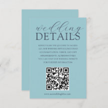 Einfache Blue QR Code Hochzeitdetails