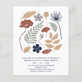Einfache Blue Redwood Blume Moderne Hochzeiten Flyer