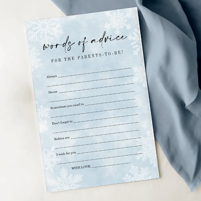 Einfache Blue Snowflakes Baby Shower Admin Card (Von Creator hochgeladen)