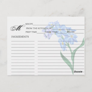 Einfache Blue vergiss-Me-Not-Blumenrezeptkarten Postkarte