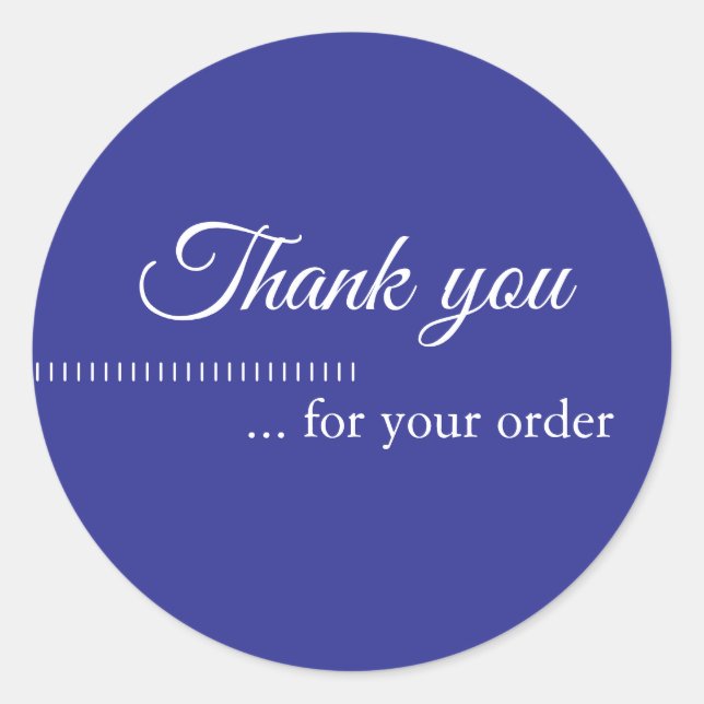 Einfache Blue White Business Kunde Vielen Dank Runder Aufkleber (Vorderseite)