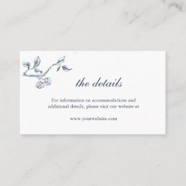 Einfache Blue-White-Hochzeitskarte Platzkarte