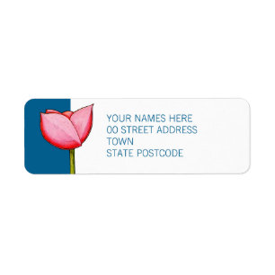 Einfache Blume, blaues Rücksendekennzeichen