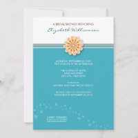 Einfache Blume Bridal Dusche Einladung (Aqua)