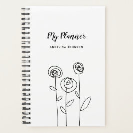 Einfache Blume, die den Namen Zeichne Planer