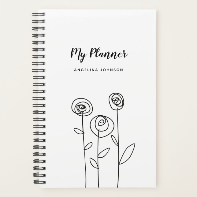Einfache Blume, die den Namen Zeichne Planer (Vorderseite)