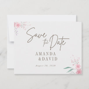 Einfache Blume Elegante Hochzeit Save the Date
