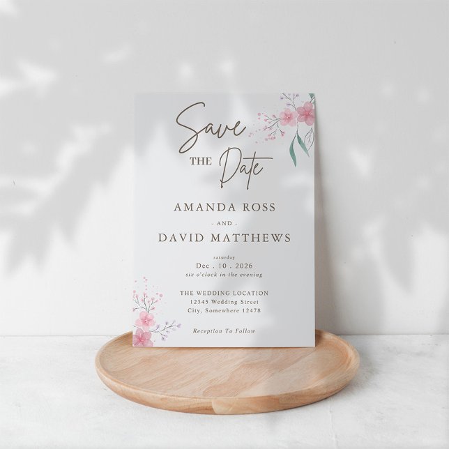 Einfache Blume Elegante Hochzeit Save The Date (Von Creator hochgeladen)