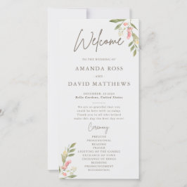 Einfache Blume Elegante Hochzeitsprogramme