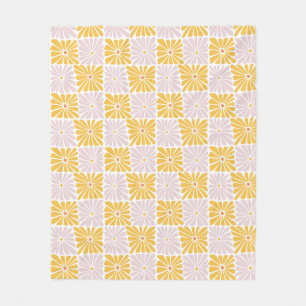 Einfache Blume Gemustert Orange Fleece Blanket