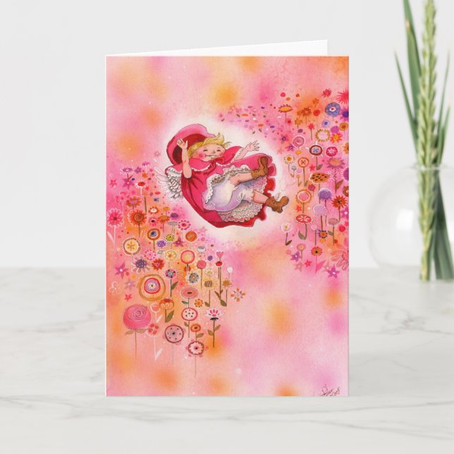 Einfache Blume - Grußkarte Nachmittags Karte (Vorderseite)