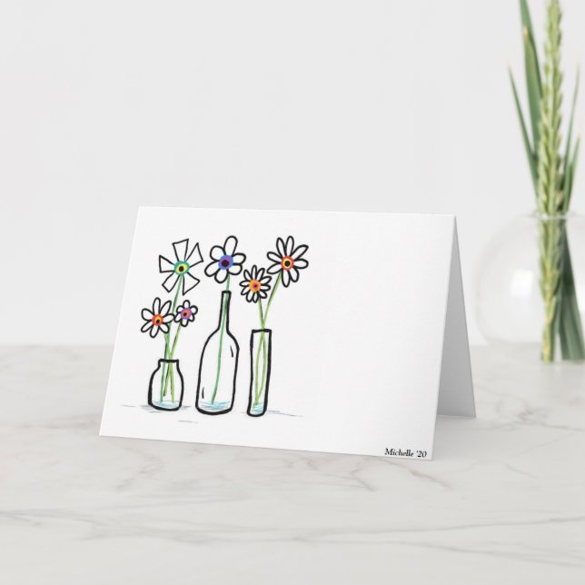 Einfache Blume Karte (Vorderseite)