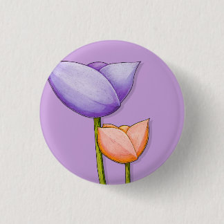 Einfache Blume lila orangefarbener Knopf Button