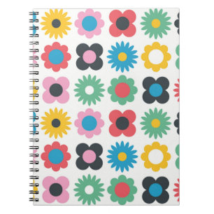 Einfache Blume nahtloses Musterdesign. Skandinavie Notizblock