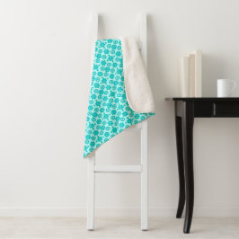 Einfache Blume Perlen und Donuts Spearmint Weiß Sherpadecke