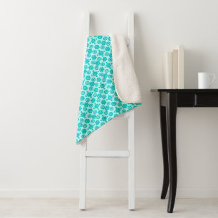 Einfache Blume Perlen und Donuts Spearmint Weiß Sherpadecke