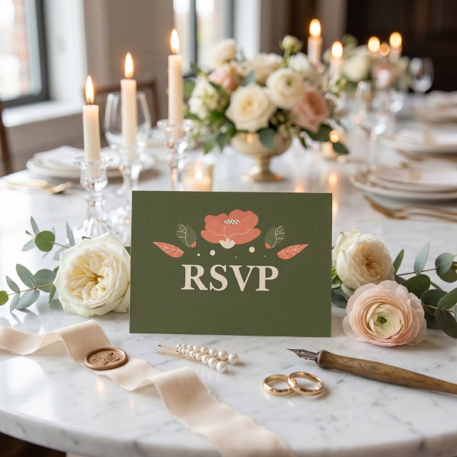 Einfache Blume RSVP Karte (Von Creator hochgeladen)