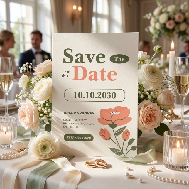 Einfache Blume Save The Date (Von Creator hochgeladen)