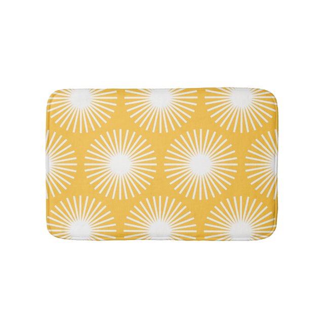 Einfache Blume: Skandinavisches nahtloses Design. Badematte (Vorderseite)