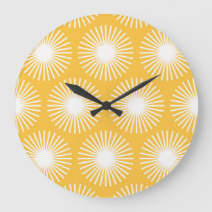 Einfache Blume: Skandinavisches nahtloses Design. Große Wanduhr