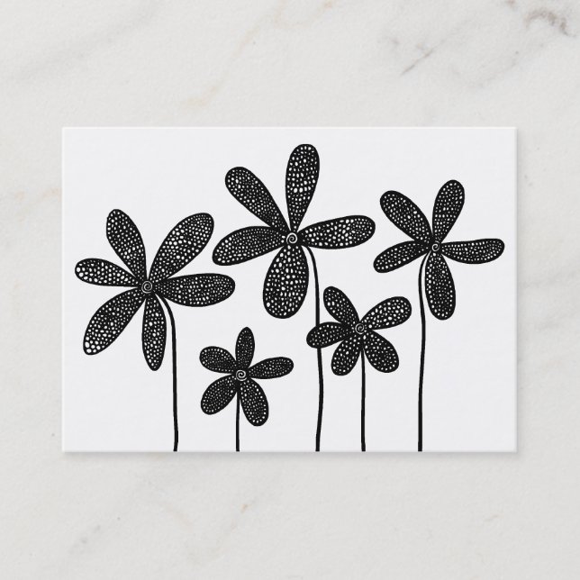 Einfache Blume Zeichnend Visitenkarte (Vorderseite)