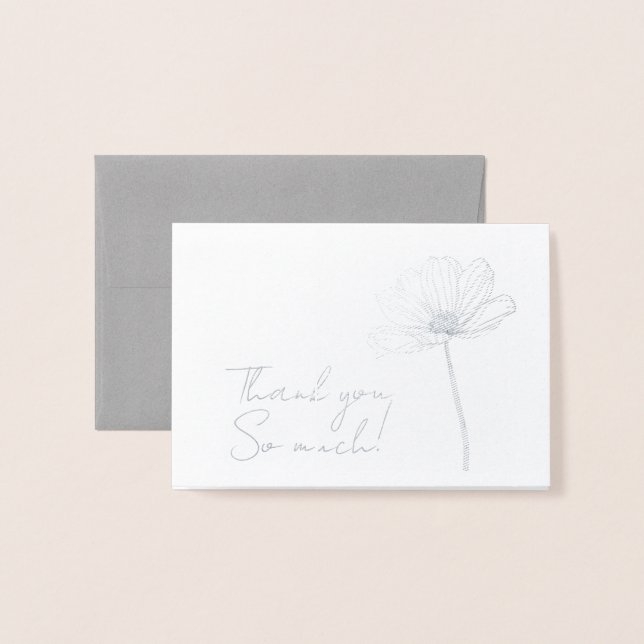 Einfache Blumen Dankeschön Folienkarte (Vorderseite mit Umschlag)